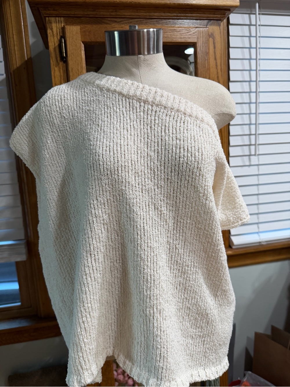 Wishlist Cream Off-Shoulder Knit Sweater